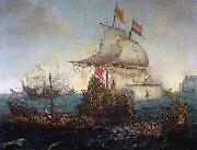 Hendrik Cornelisz. Vroom Dutch ships ramming Spanish galleys off the English coast, 3 October 1602 Spain oil painting artist